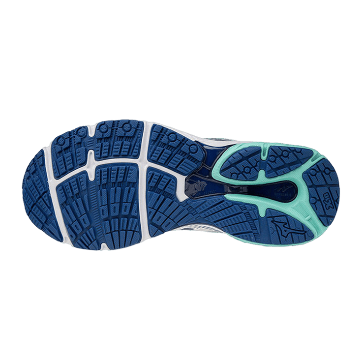 Mizuno Wave Prodigy 2 White Blue (W) Angle 2