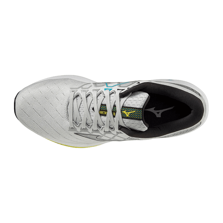 Mizuno Wave Inspire 18 Light Gray Black Yellow Angle 0