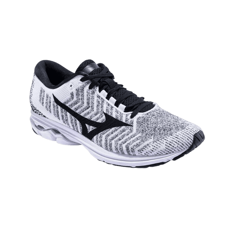 Mizuno Wave Rider Waveknit 3 Black Gray Angle 0