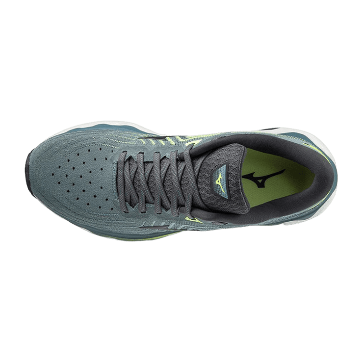 Mizuno Wave Horizon 6 Gray Green Black Angle 0