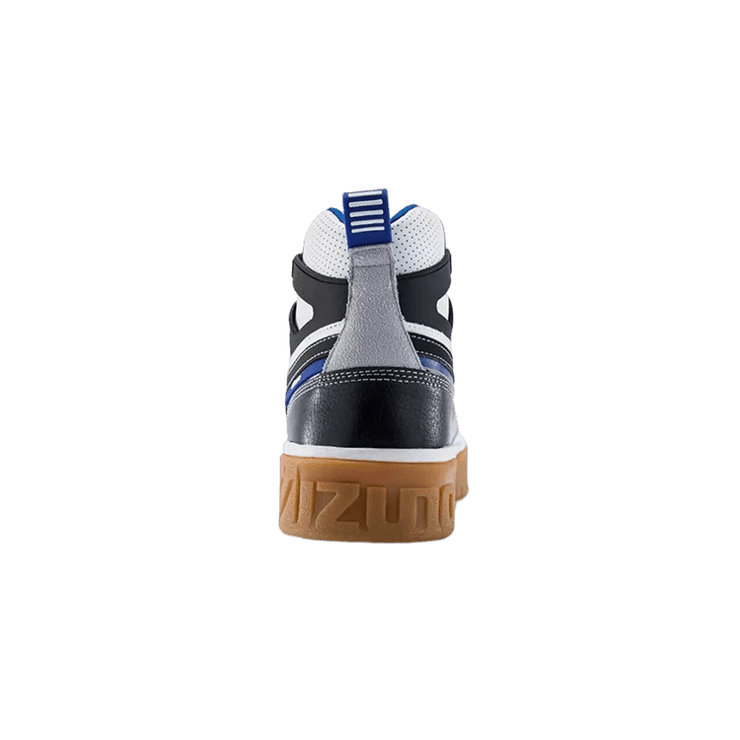 Mizuno CL MID Skateboarding Black White Blue Angle 1