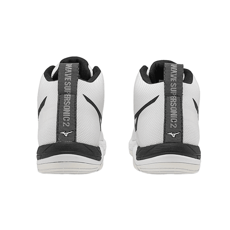 Mizuno Wave Super Sonic 2 Mid White Black Angle 1