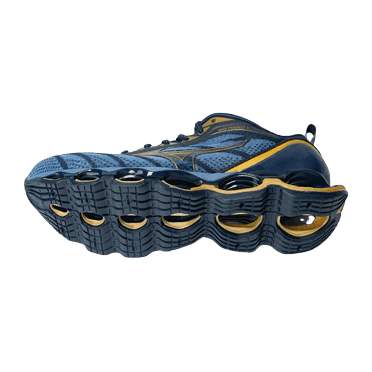 Mizuno Wave Prophecy 11 Blue Black Gold Angle 2