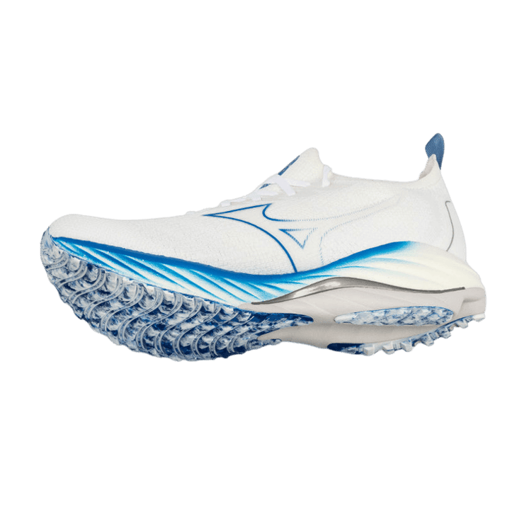 Mizuno Wave Neo Wind White Blue Angle 2
