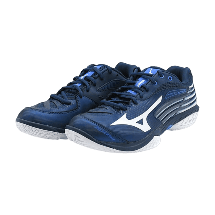 Mizuno Wave Claw 2 Badminton Blue White Angle 1