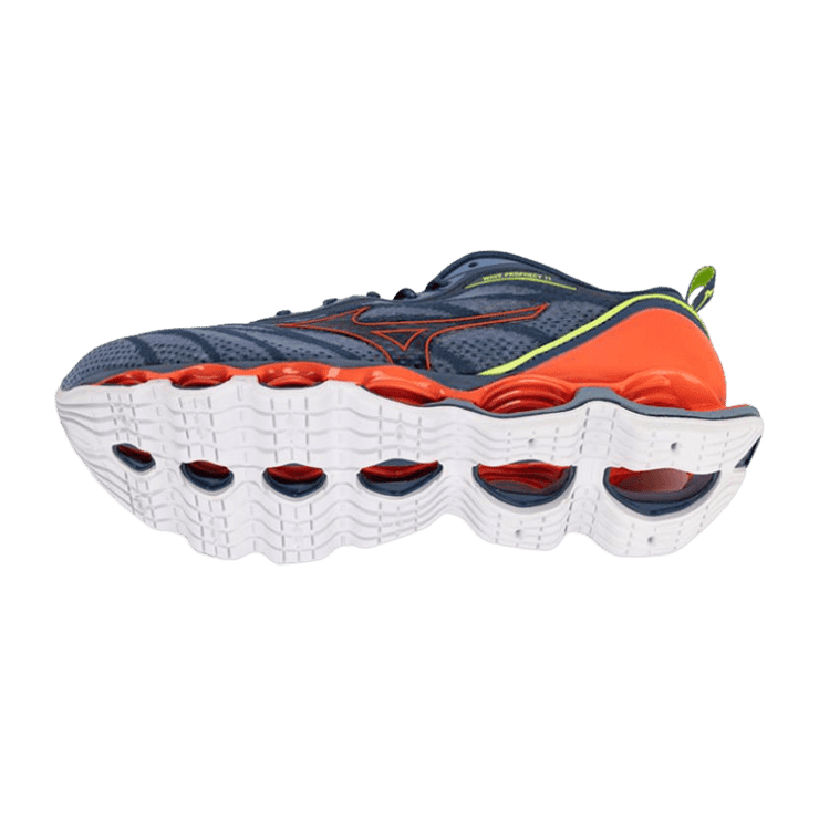 Mizuno Wave Prophecy 11 Gray Orange Angle 2