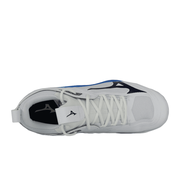 Mizuno Wave Momentum 2 White Black Blue Angle 0