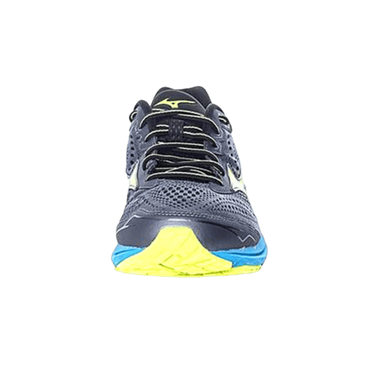 Mizuno Wave Rider 22 Low Tops Wear-resistant Black Blue Yellow Angle 1