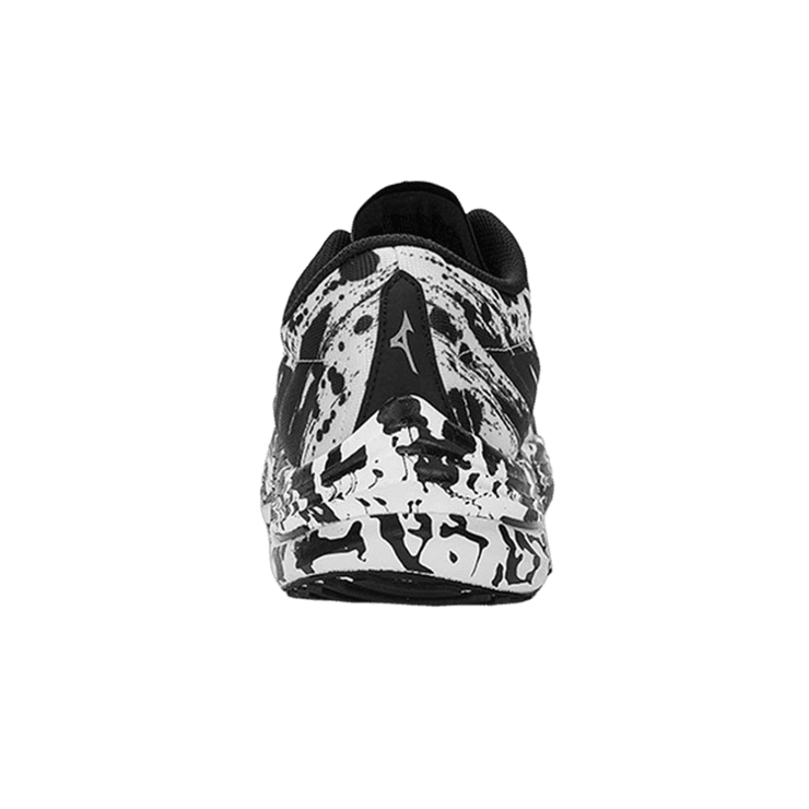 Mizuno Wave Rebellion Flash White Black Splatter Angle 2