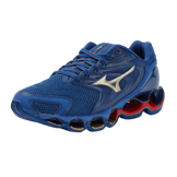 Mizuno Wave Prophecy 12S Dark Blue Gold Wine Red Angle 0