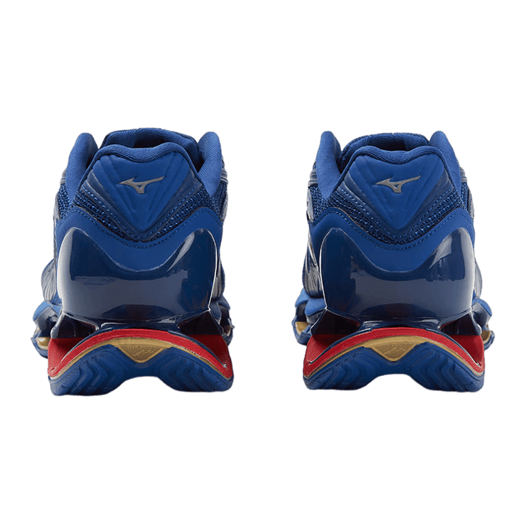Mizuno Wave Prophecy 12S Dark Blue Gold Wine Red Angle 2