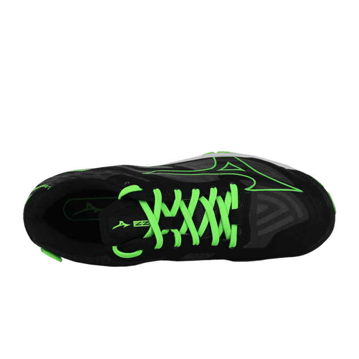 Mizuno Wave Lightning Z7 Black Fluorescent Green Angle 0