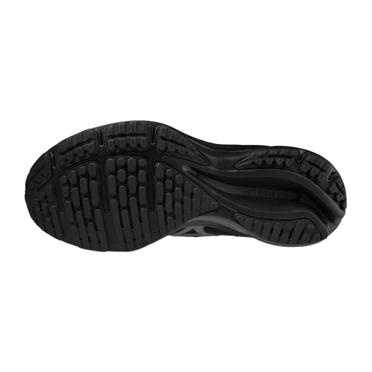 Mizuno Wave Rider 25 Waveknit Black Dark Grey Angle 0