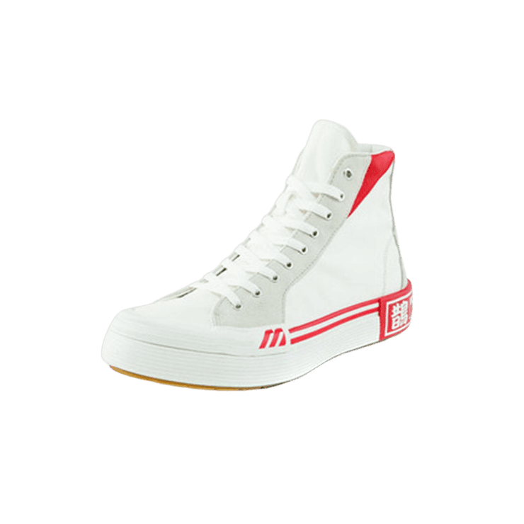 Mizuno Courts Hi Ec White Red Angle 0