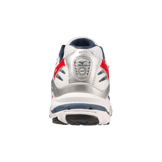 Mizuno Wave Rider 10 Sneakers White Silver Red Angle 1