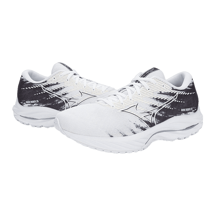 Mizuno Wave Rider 26 White Black Angle 1