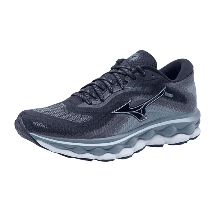 Mizuno Wave Sky 7 Black Grey Angle 0