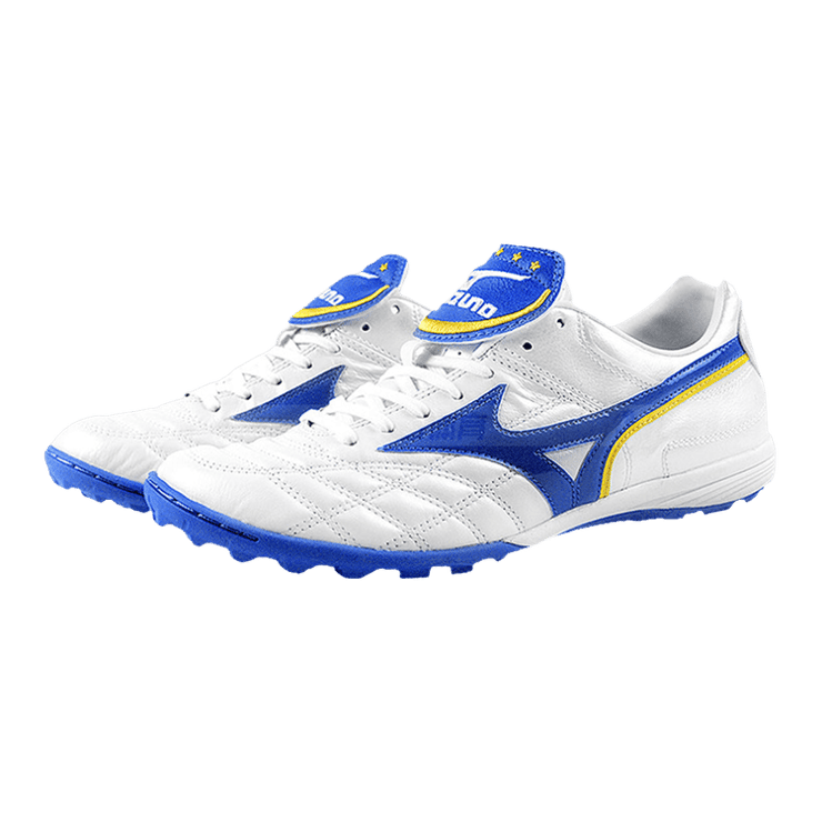 Mizuno Wave Cup Legend AS White Blue Angle 1