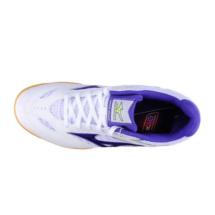 Mizuno Wave Drive 8 White Purple Angle 0