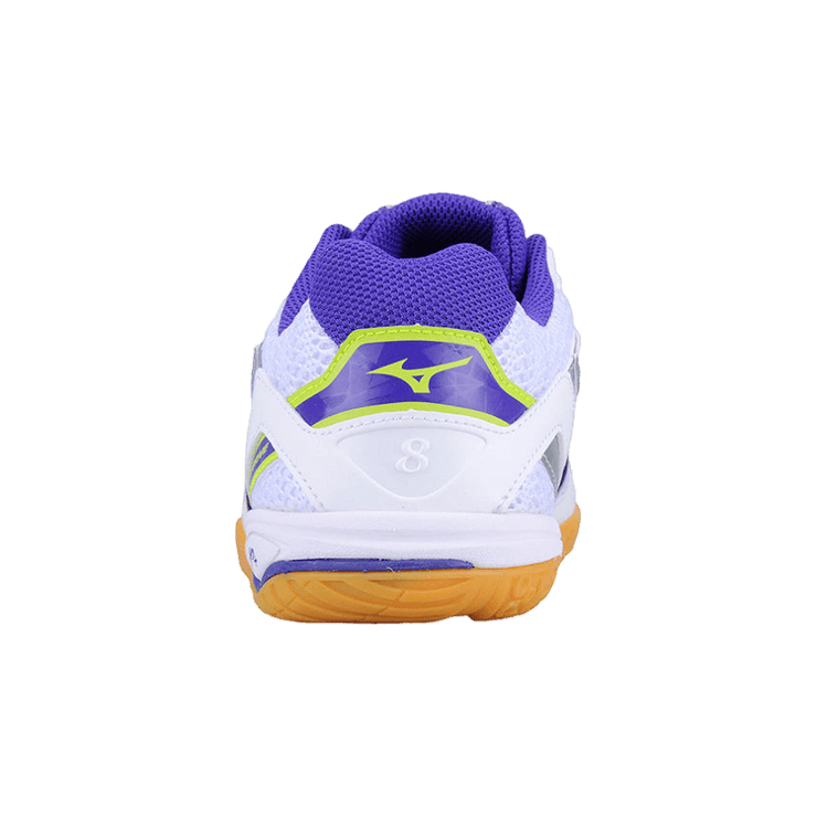 Mizuno Wave Drive 8 White Purple Angle 1