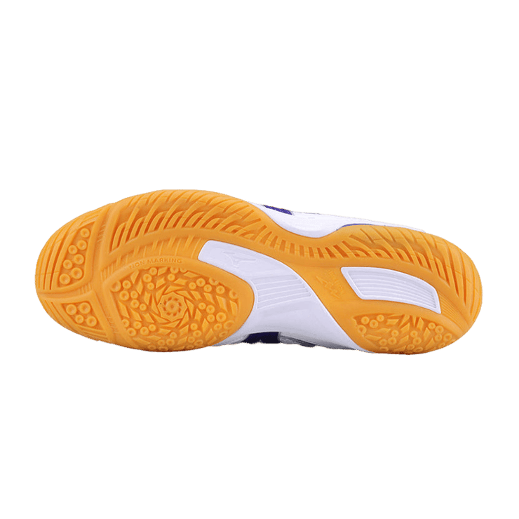 Mizuno Wave Drive 8 White Purple Angle 2