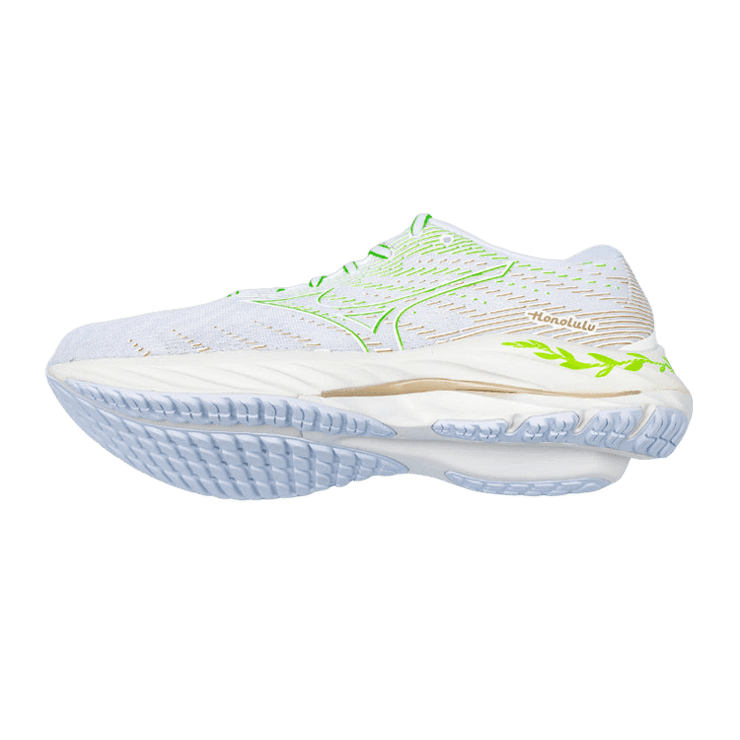 Mizuno Wave Rider 26 Sneakers White Green Angle 2