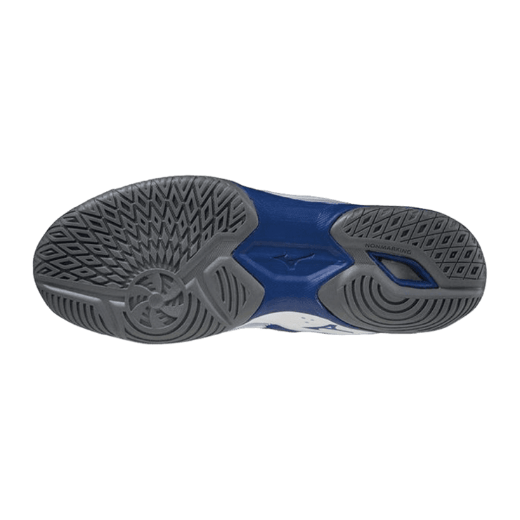 Mizuno Wave Kaiserburg 7 White Blue Angle 2