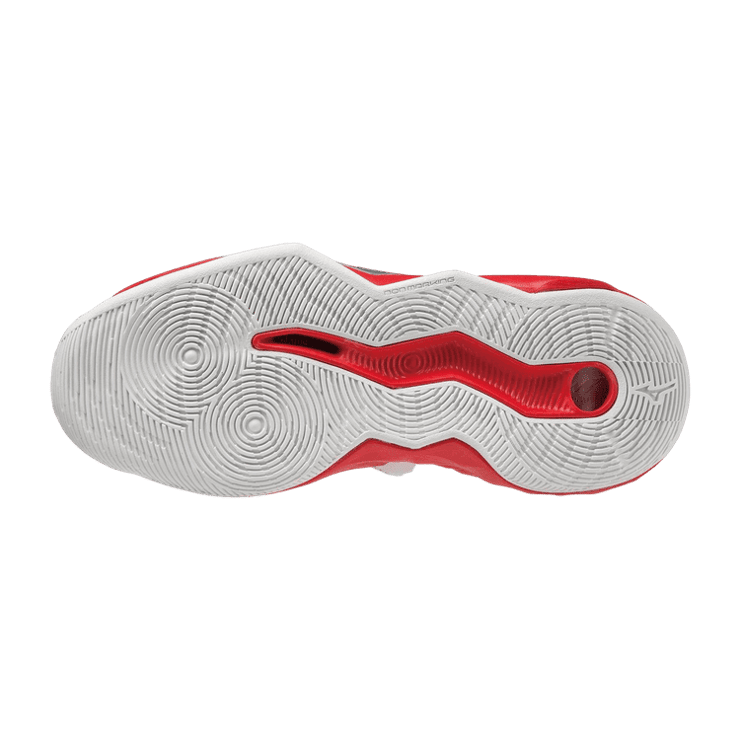 Mizuno Wave Dimension White Red Angle 1