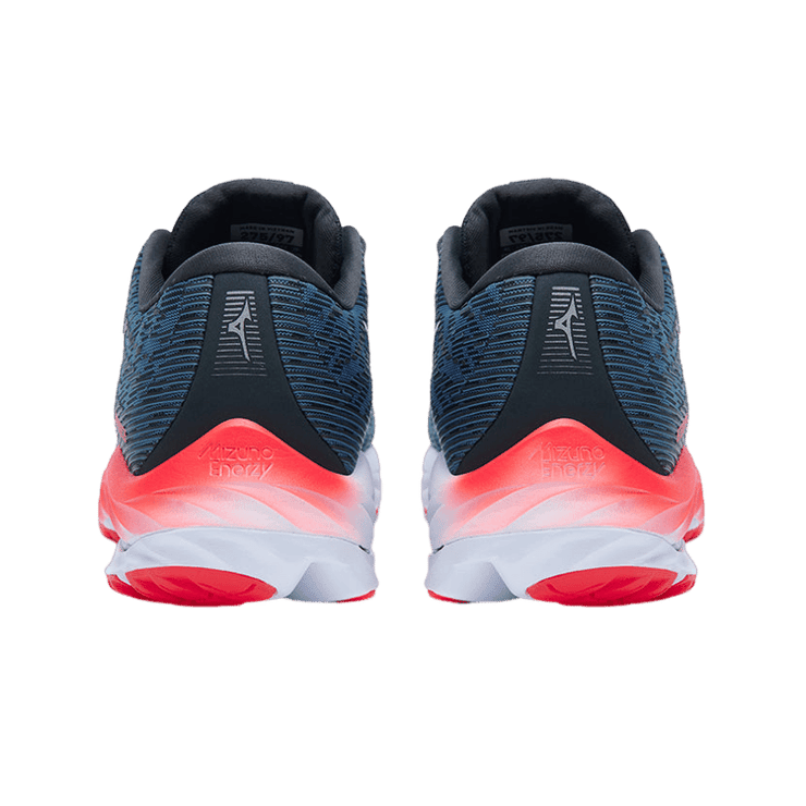 Mizuno Wave Rider 26 Navy Teal Bright Orange Angle 2
