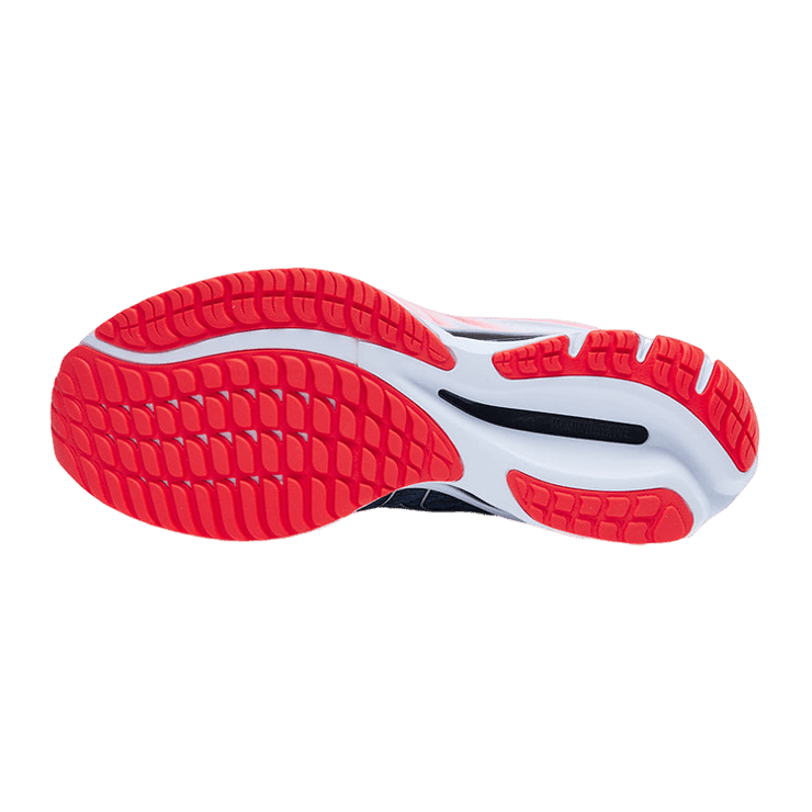 Mizuno Wave Rider 26 Navy Teal Bright Orange Angle 3
