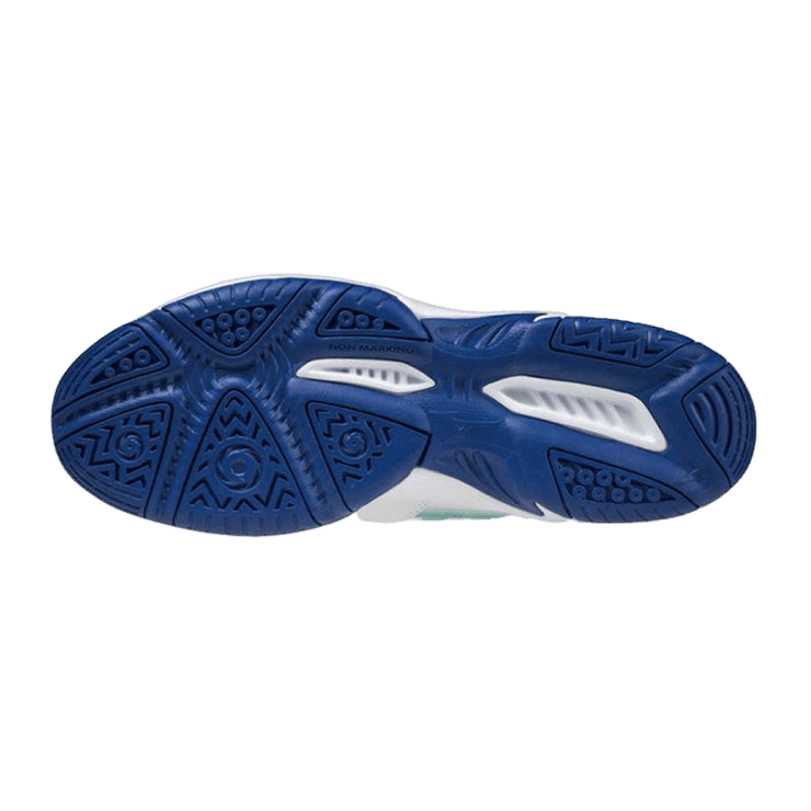 Mizuno Gate Sky Plus II White Teal Navy Angle 2