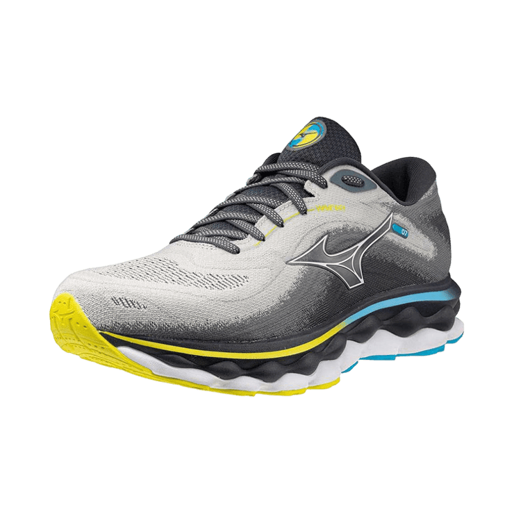 Mizuno Wave Sky 7 Grey Pearl Blue Angle 1