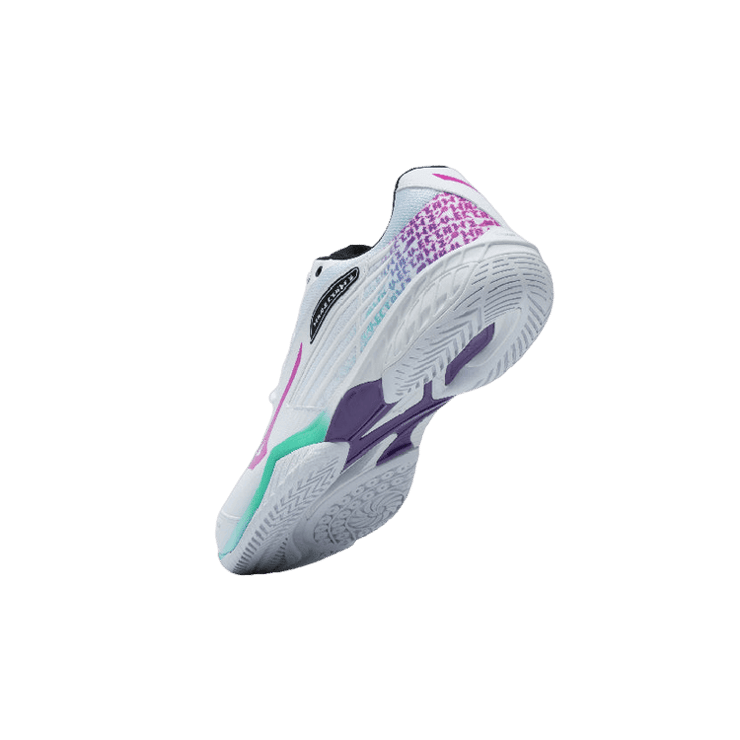 Mizuno Wave Claw White Green Purple Angle 2