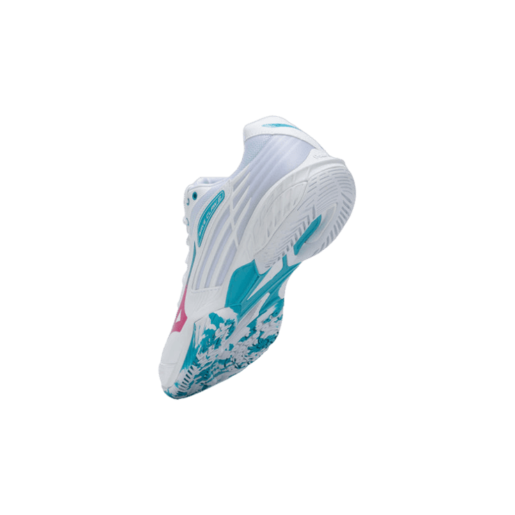 Mizuno Wave Claw II White Sky Blue Pink Angle 0