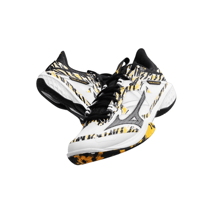 Mizuno Wave Claw Neo II White Black Yellow Angle 1