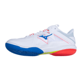 Mizuno Wave Claw Neo White Blue Red Angle 3