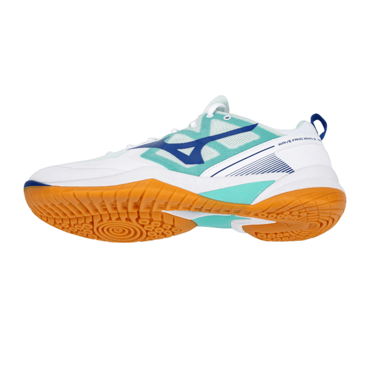 Mizuno Wave Fang Zero White Teal Orange Angle 3