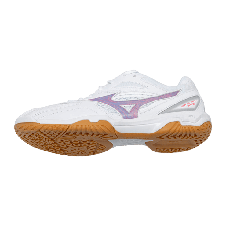 Mizuno Wave Fang Pro White Purple Angle 2