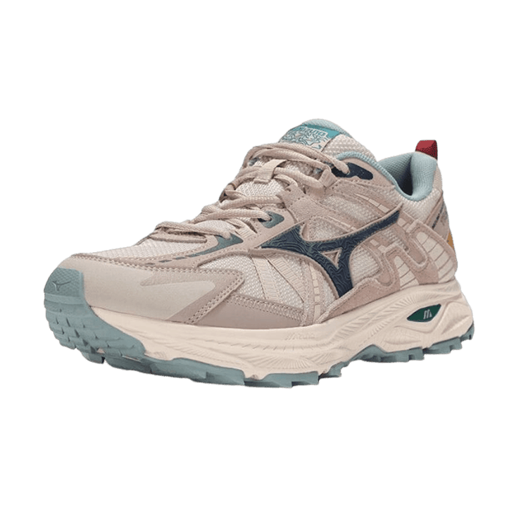 Mizuno Racer Trail Beige Teal Angle 0