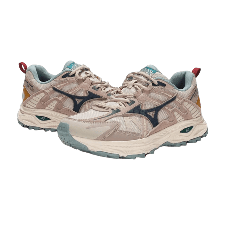 Mizuno Racer Trail Beige Teal Angle 1