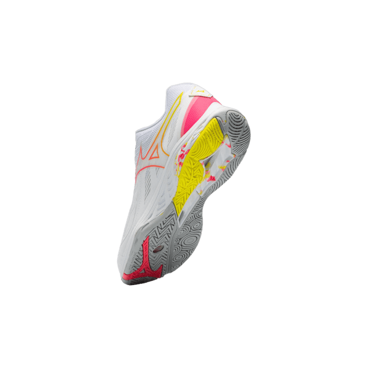 Mizuno Wave Claw Fang 2 White Pink Yellow Angle 0
