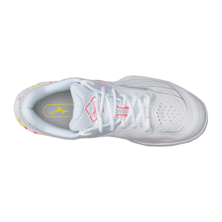 Mizuno Wave Claw Fang 2 White Pink Yellow Angle 2
