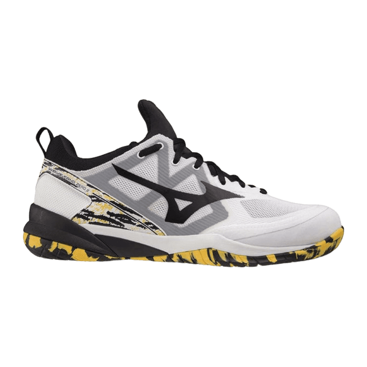 Mizuno Wave Fang Zero Black White Yellow Angle 0