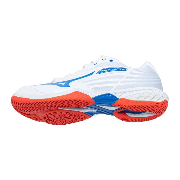 Mizuno Wave Claw 2 White Blue Red Angle 2