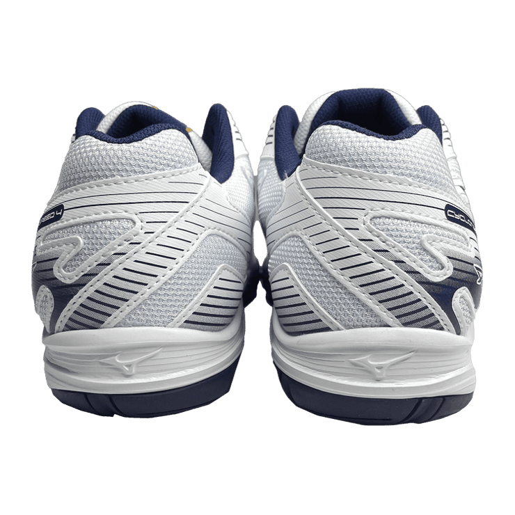 Mizuno Cyclone Speed 4 White Navy Angle 0