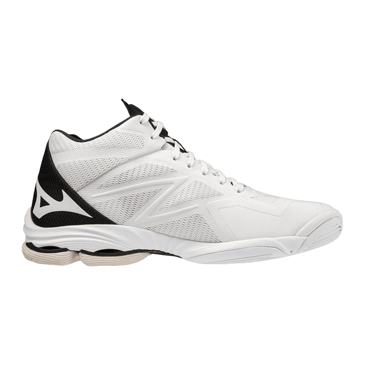 Mizuno Wave Lightning Z7 Mid Volleyball White Black Grey Angle 0