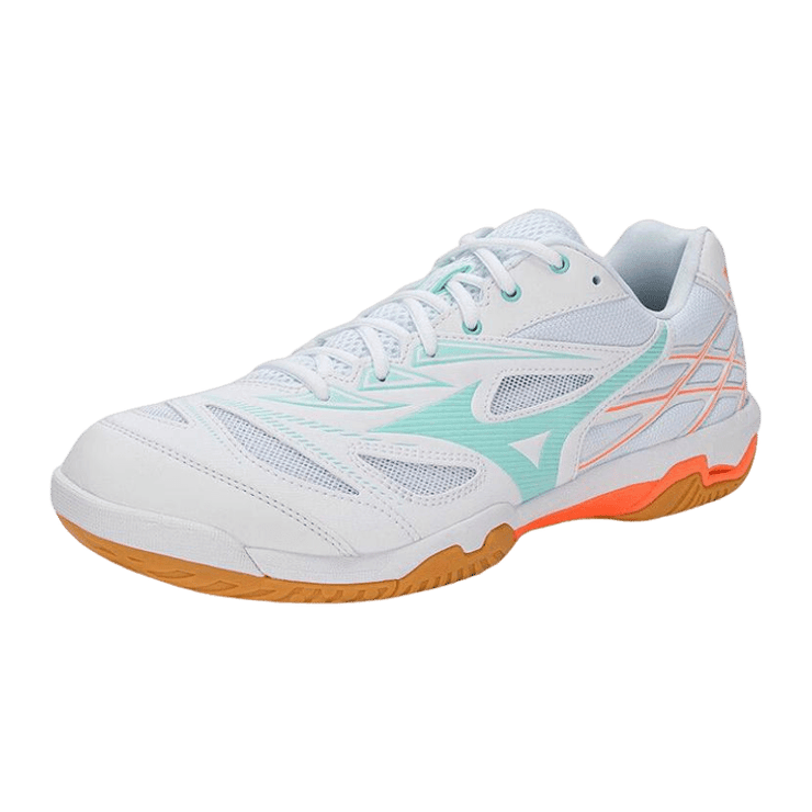 Mizuno Wave Fang NX White Teal Orange Angle 0