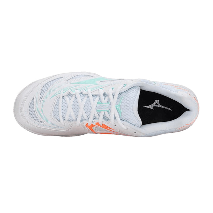 Mizuno Wave Fang NX White Teal Orange Angle 1
