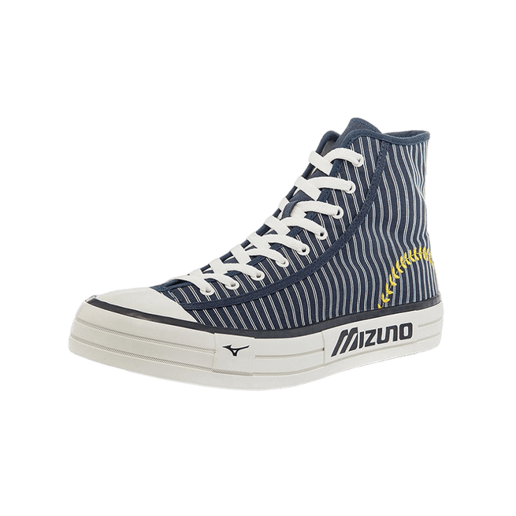 Mizuno Courts High Top Canvas Navy Stripes Angle 0