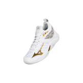 Mizuno Wave Dimension Volleyball White Gold Angle 0
